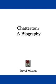 Cover of: Chatterton by David Masson