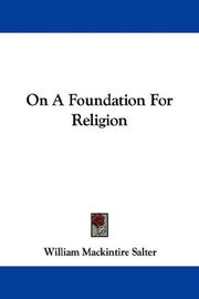 Cover of: On A Foundation For Religion