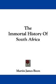 Cover of: The Immortal History Of South Africa