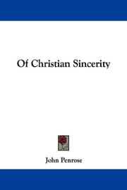 Cover of: Of Christian Sincerity