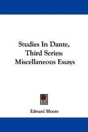 Cover of: Studies In Dante, Third Series: Miscellaneous Essays