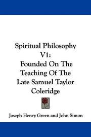 Cover of: Spiritual Philosophy V1 by Joseph Henry Green