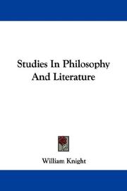 Cover of: Studies In Philosophy And Literature