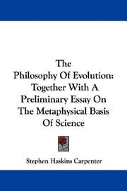 Cover of: The Philosophy Of Evolution by Stephen Haskins Carpenter