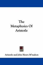 Cover of: The Metaphysics Of Aristotle by Aristotle