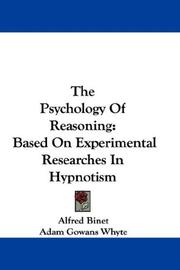 Cover of: The Psychology Of Reasoning by Alfred Binet