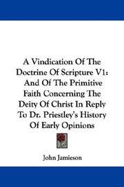 Cover of: A Vindication Of The Doctrine Of Scripture V1 by John Jamieson