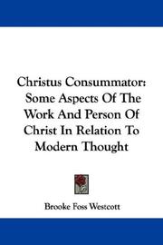 Cover of: Christus Consummator | Brooke Foss Westcott