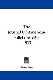 Cover of: The Journal Of American Folk-Lore V26: 1913 (The Journal of American Folk-Lore)