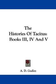 Cover of: The Histories Of Tacitus by A. D. Godley