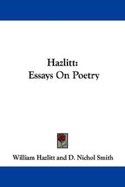 Cover of Hazlitt by William Hazlitt