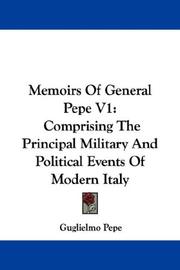 Cover of: Memoirs Of General Pepe V1 by Guglielmo Pepe