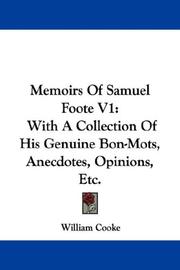 Cover of: Memoirs Of Samuel Foote V1 | William Cooke