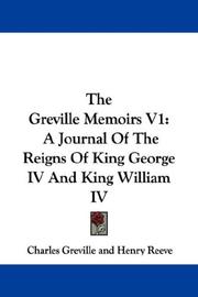 Cover of: The Greville Memoirs V1 by Charles Greville