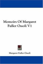 Cover of: Memoirs Of Margaret Fuller Ossoli V1