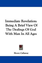 Cover of: Immediate Revelation by Henry Callaway