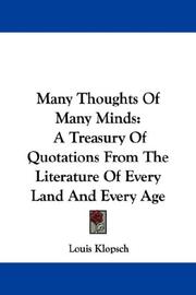 Cover of: Many Thoughts Of Many Minds by Louis Klopsch