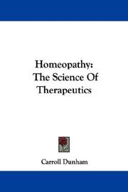 Cover of: Homeopathy: The Science Of Therapeutics