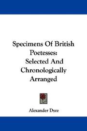 Specimens of British poetesses by Alexander Dyce