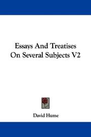 Cover of: Essays And Treatises On Several Subjects V2 by David Hume