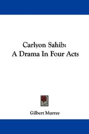 Cover of: Carlyon Sahib by Gilbert Murray