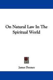 Cover of: On Natural Law In The Spiritual World
