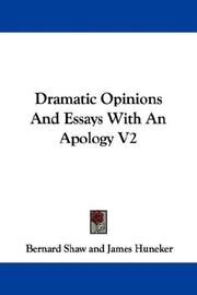 Cover of: Dramatic Opinions And Essays With An Apology V2