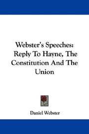 Cover of: Webster's Speeches by Daniel Webster