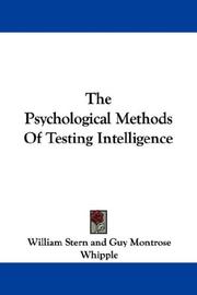 Cover of: The Psychological Methods Of Testing Intelligence