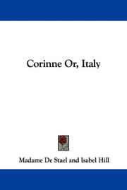 Cover of: Corinne Or, Italy