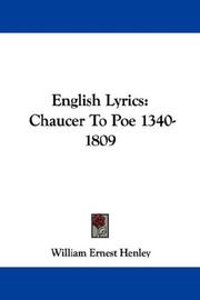 Cover of: English Lyrics | William Ernest Henley