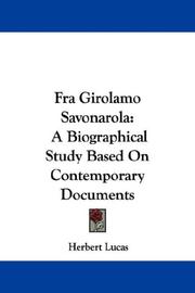 Cover of: Fra Girolamo Savonarola by Herbert Lucas