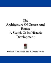 Cover of: The Architecture Of Greece And Rome: A Sketch Of Its Historic Development