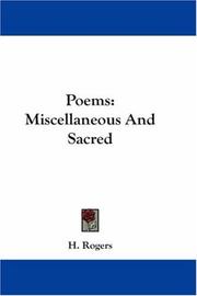 Cover of: Poems: Miscellaneous And Sacred
