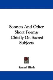 Cover of: Sonnets And Other Short Poems: Chiefly On Sacred Subjects