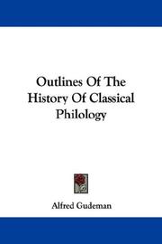 Cover of: Outlines Of The History Of Classical Philology