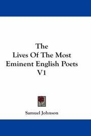 Cover of: The lives of the most eminent English poets by Samuel Johnson undifferentiated