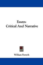 Cover of: Essays by William Forsyth