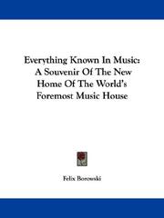 Cover of: Everything Known In Music: A Souvenir Of The New Home Of The World's Foremost Music House