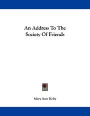 Cover of: An Address To The Society Of Friends