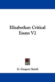 Cover of: Elizabethan Critical Essays V2 by G. Gregory Smith