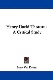 Cover of: Henry David Thoreau | Mark Van Doren