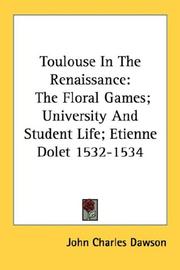 Cover of: Toulouse In The Renaissance by John Charles Dawson, John Charles Dawson