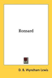 Cover of: Ronsard | D. B. Wyndham Lewis