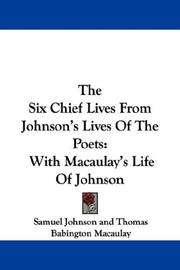 Cover of: The Six Chief Lives From Johnson
