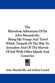 Cover of: The Marvelous Adventures Of Sir John Maundevile by John Mandeville