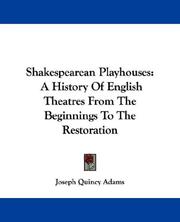 Cover of: Shakespearean Playhouses by Joseph Quincy Adams
