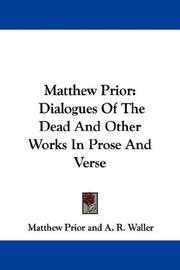 Cover of: Matthew Prior by Matthew Prior