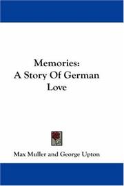 Cover of: Memories by Max Muller