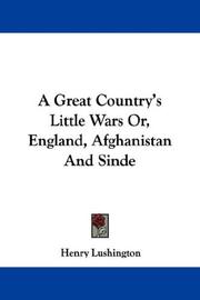 Cover of: A Great Country's Little Wars Or, England, Afghanistan And Sinde